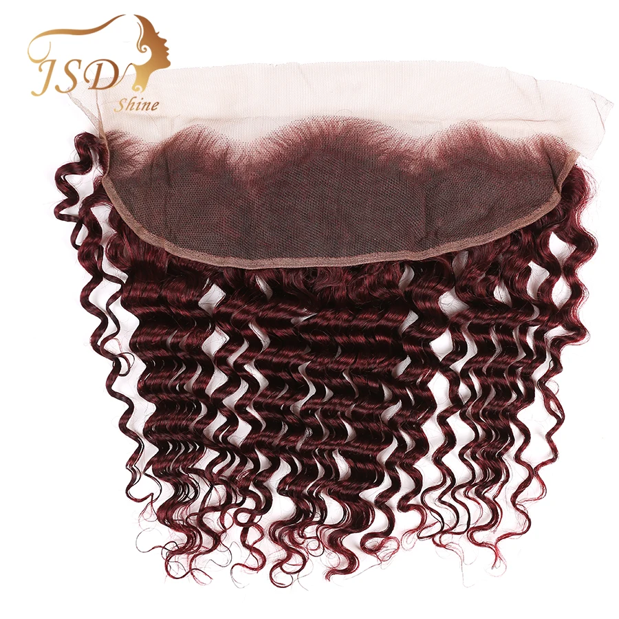JSDShin 99j Peruvian Deep Wave Lace Frontal Free Part Ear to Ear Human Hair Lace Closure 13x4 Burgundy non remy Hair JSDShin 99j Peruvian Deep Wave Lace Frontal Free Part Ear to Ear Human Hair Lace Closure 13x4 Burgundy non remy Hair
