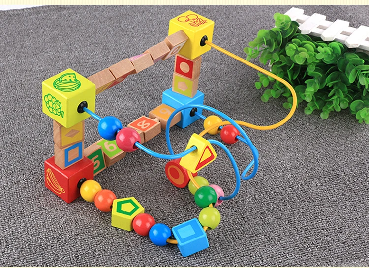 Ранняя Математика детство обучение детские игрушки Дети Детские красочные деревянные вокруг бусины обучающие игрушки для детей подарок деревянная кукла