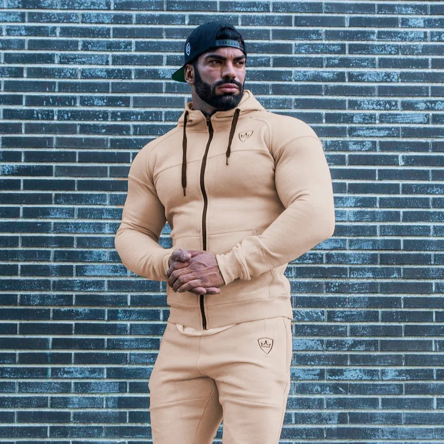 

CHUQING Autumn and Winter Leisure Fitness Sports Running Suit Men's Hooded Sweater Pants