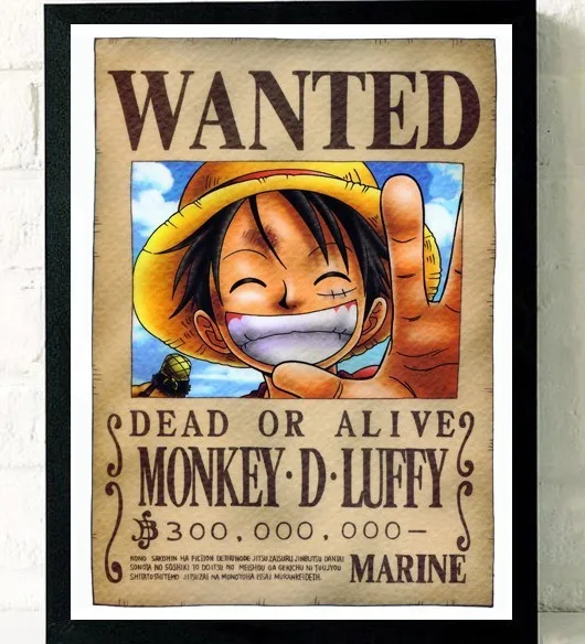 One Piece Poster Wall Decotation Mural Wanted Posters A Full Set
