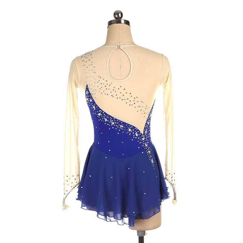 Figure Skating Dress Competition Ice Skating Skirt Girl Women Kids Gymnastics 16 colors Long Sleeve