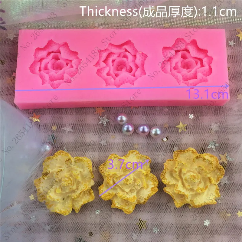 Цветок силиконовая форма для торта 3D Роза формочка, Инструменты для декорирования шоколада форма для выпечки гипсовая глина помадные формы - Цвет: No1