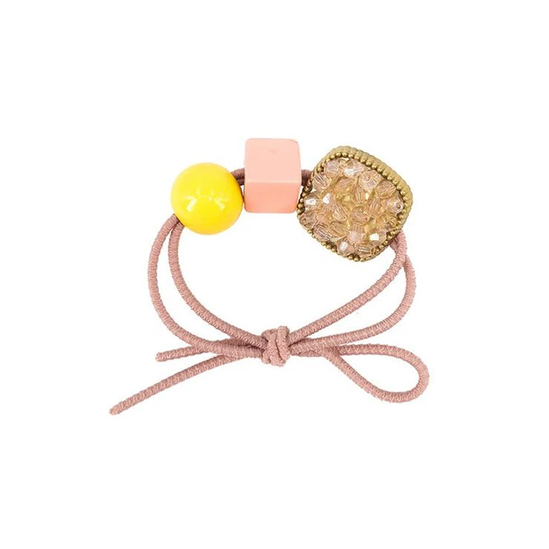 Корейский стиль scrunchies для хрупких кристаллов пятиконечная звезда фрикадельки scrunchie квадратные сломанные бриллианты плетеная резинка для волос