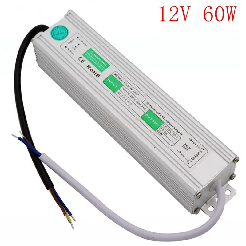 Водонепроницаемый IP67 светодио дный Драйвер Ac dc 12 V/24 V 10 W 15 W 20 W 25 30 W 36 W 45 W 50 W 60 W 80 W 100 W 120 W 150 W Питание для светодио дный полосы света