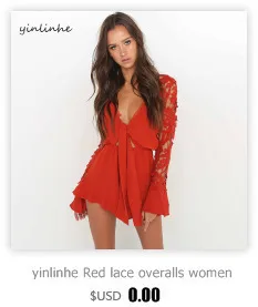 Yinlinhe розовый горошек Playsuit для женщин с длинным рукавом Свободные Летний Пляжный комбинезон V образным вырезом сексуальный короткий