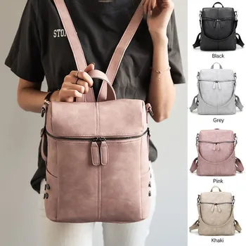 

Women Girl Backpack Travel PU Satchel Leather Rucksack Shoulder School Bags