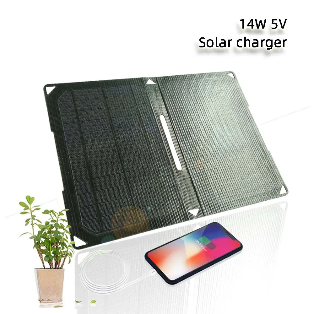 Balaike солнечная батарея Зарядное устройство четырех цветов 14W 5V Солнечная складное зарядное устройство для мобильных устройств Мощность содержат 2 шт. Панелей для мобильного телефона