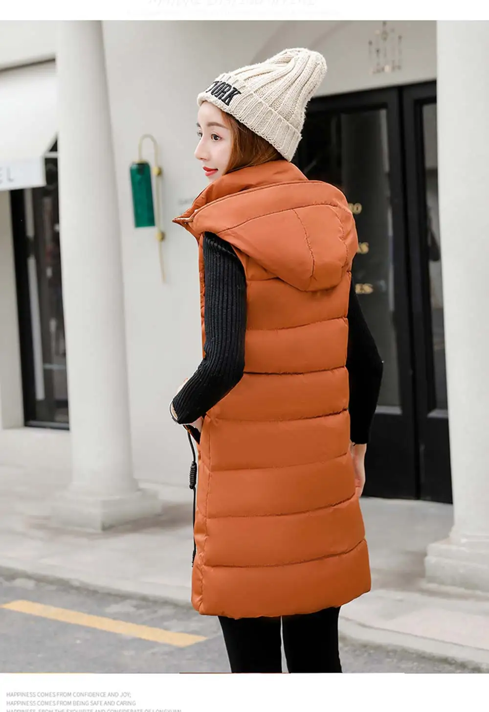 Brieuces 2018 Твердые капюшоном зимний жилет куртка женская на молнии карман повседневные модные теплые зимний жилет женские