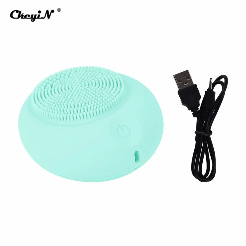 

USB Rechargeable Ultrasonic Facel Cleansing Tool Silicone Deep Clean Electric Washing Face Device Remove Dirt Cuticle Pores P47