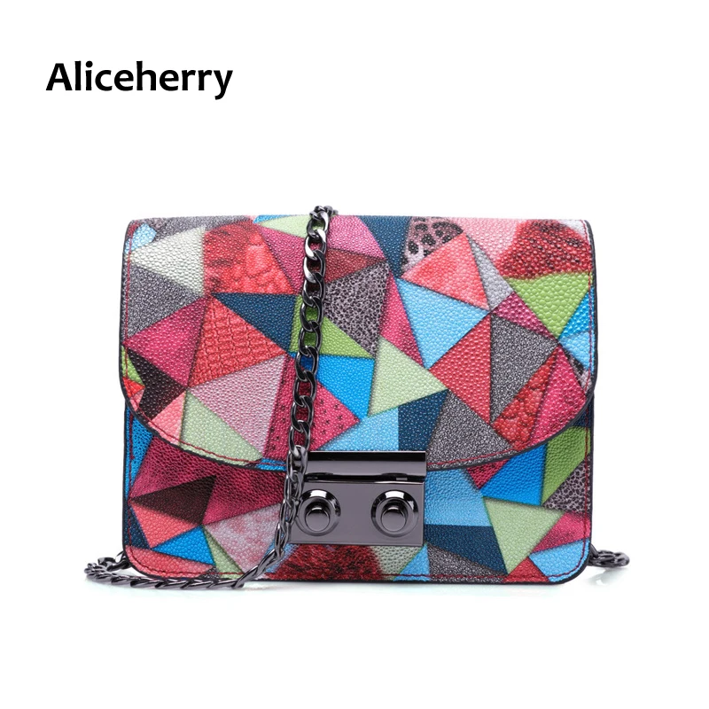 

Aliceherry Designer Fashion Mosaic Women Shoulder Bag Chain Strap Flap Messenger Bags Makeup Handbags Clutch crossbody Bag