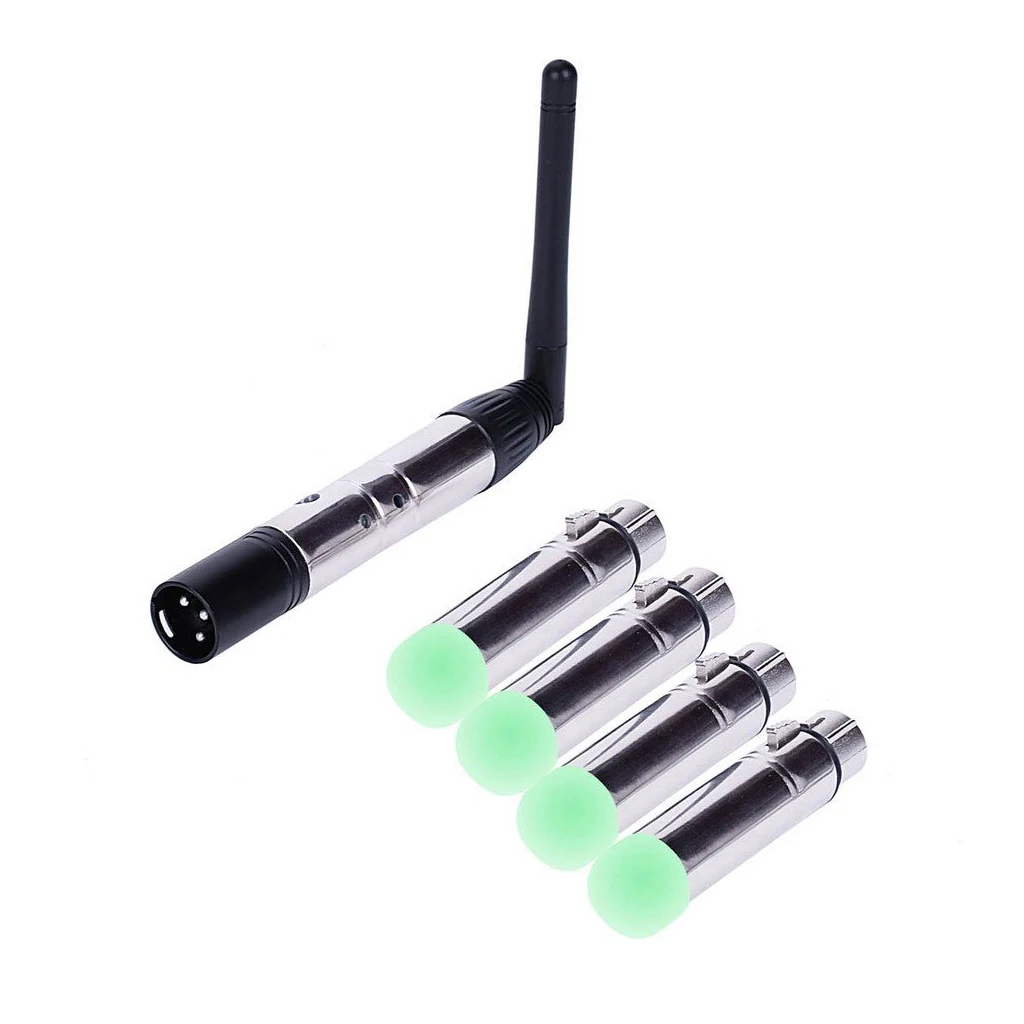 

5 pcs DMX512 DMX Dfi DJ 2.4G Wireless 1 Transmitter and 4 Tricolor LED Indicators Receiverr For DJ LED Lighting Control