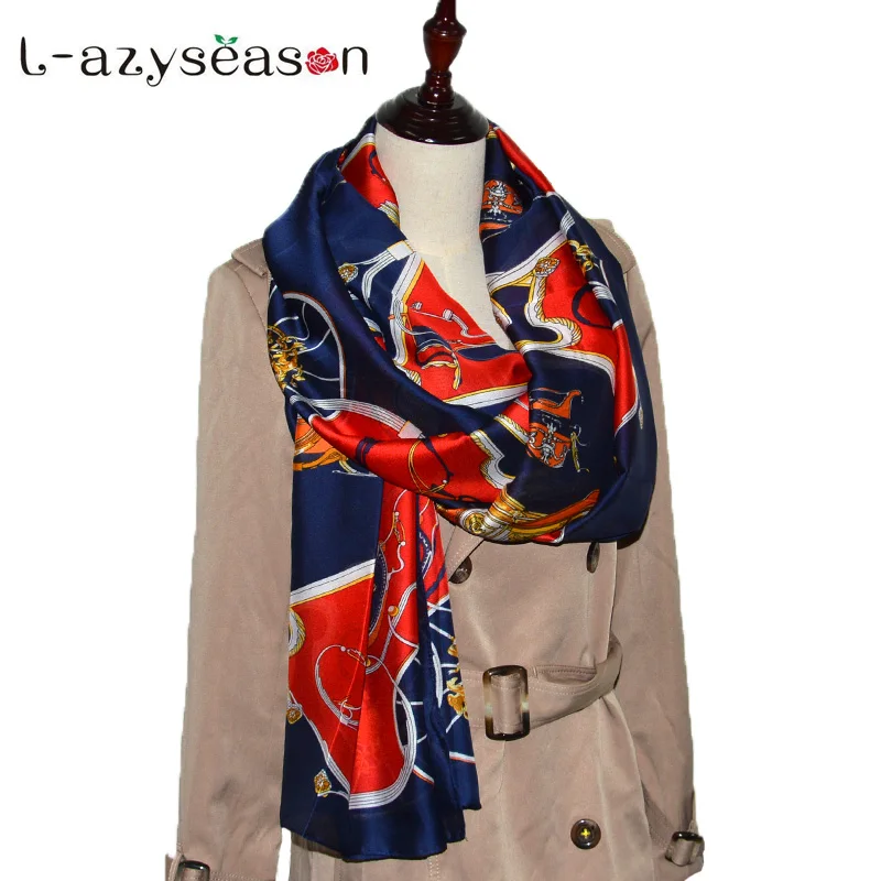 

2018 New Summer women's Luxury brand Scarf Fashion hijab lady silk Scarves print soft shawls pashmina foulard long size