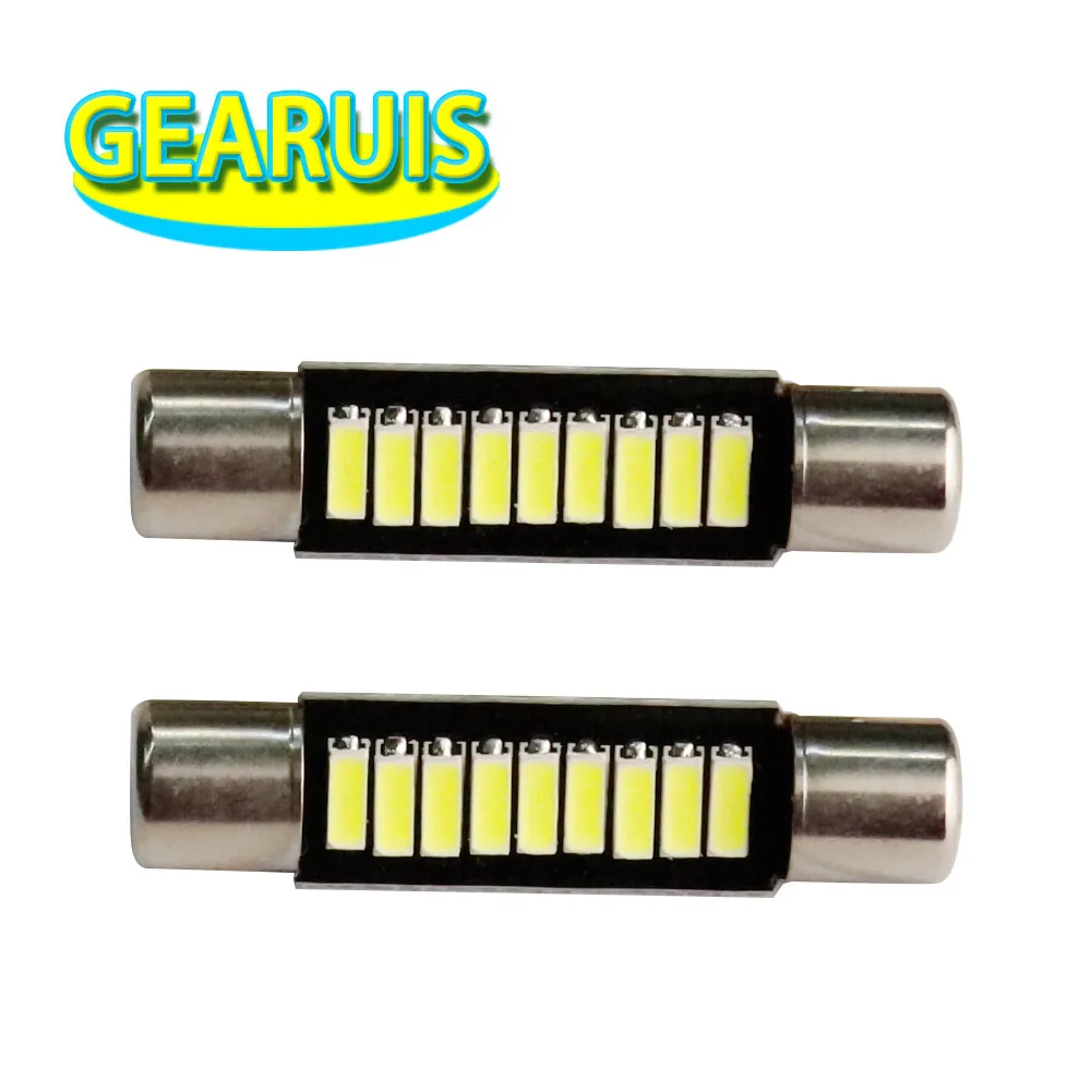 

100pcs Flood Festoon Dome T6.3 28mm 31mm 9 SMD 4014 LED Light Bulb Car Vanity Mirror Lights Sun Visor Fuse Light White 12V