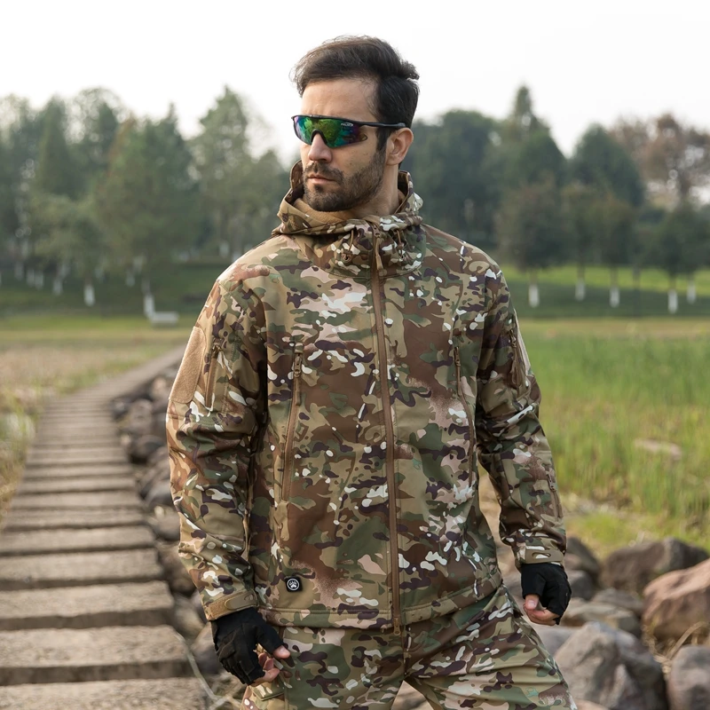 

BINTUOSHI Men Outdoor's Hiking Jackets Soft Shell Charge Coat Comfortable Waterproof Keep Warm Climbing Skiing Outdoor Jackets