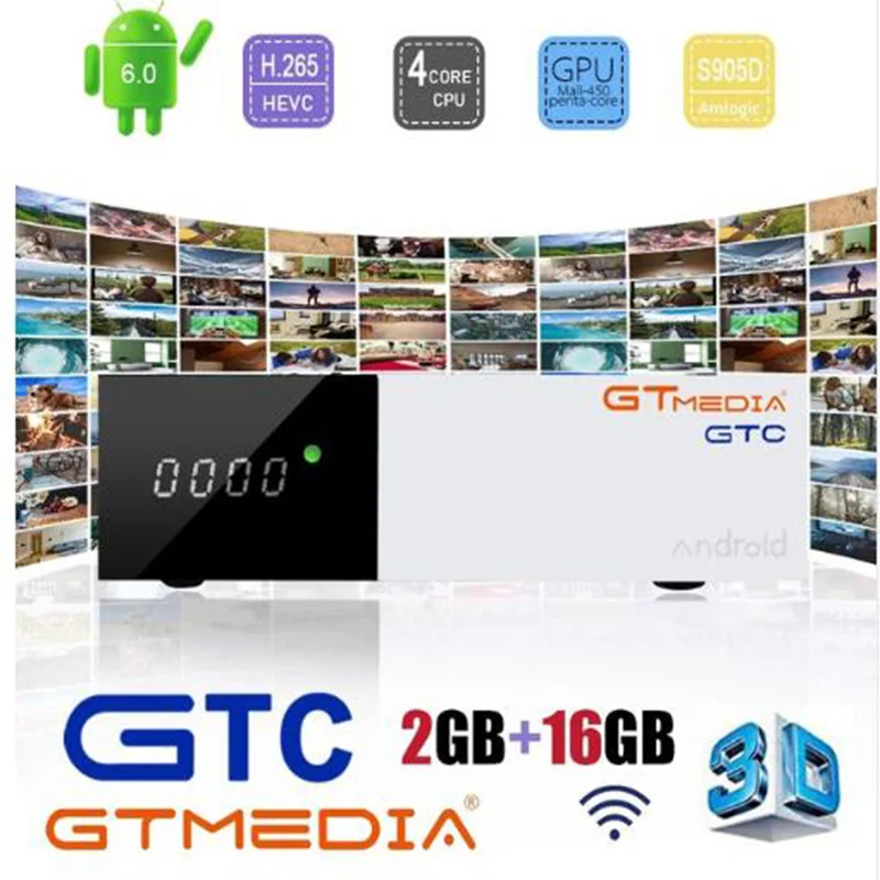 

Freesat GTC Receptor DVB-S2 DVB-C DVB-T2 Amlogic S905D android 6.0 TV BOX 2GB 16GB +1 Year cccam Satellite TV Receiver TV Box