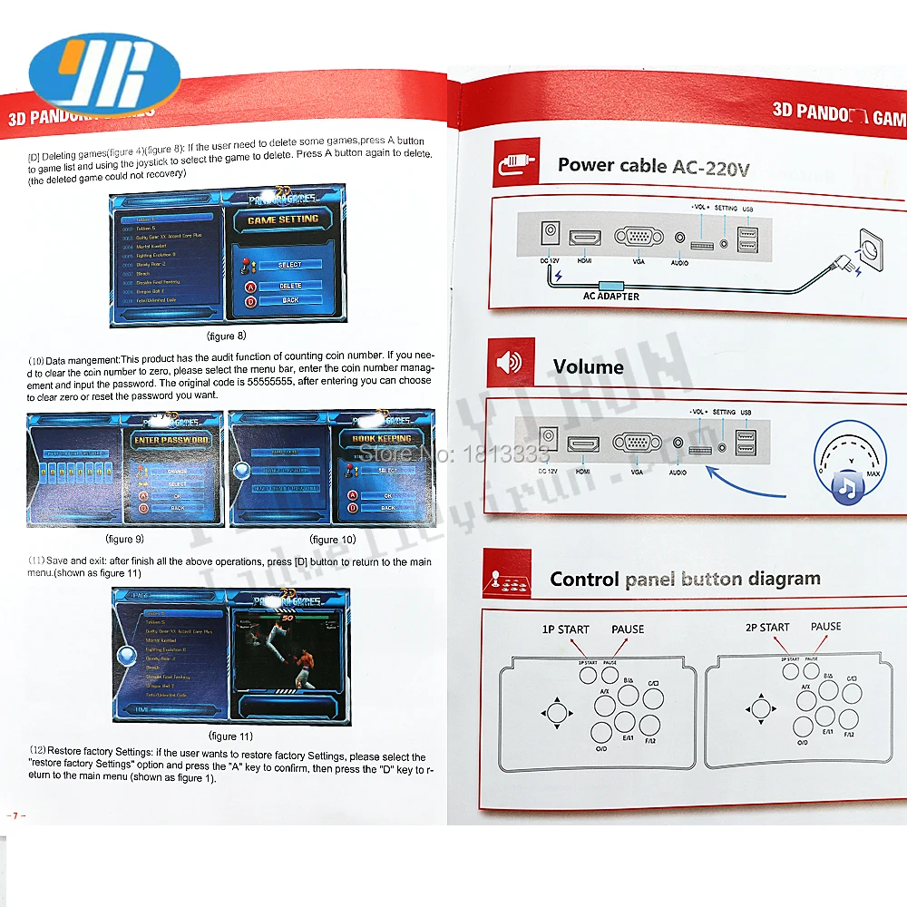 2200 в 1 игровой автомат с Tekken 6 3D игры корейский/английский/японский джойстик консоли