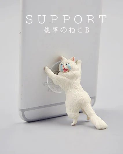 Японский bulks милые домашние сиамские Ragdoll смокинг кошка держатель телефона присоска модель Фигурка капсула игрушка коллекционное украшение - Цвет: B