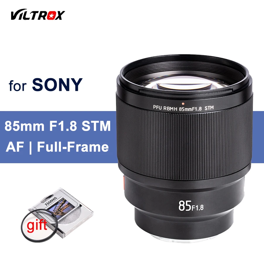 Объектив Viltrox 85 мм F1.8 STM автофокус портретный объектив Prime Eyes Focus AF для камер Sony A9