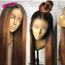 Carina Синтетические волосы на кружеве человеческих волос парики с детскими волосами 13x6 глубокий средняя часть бесклеевой парик на сеточке малазийские волосы с однонаправленной кутикулой