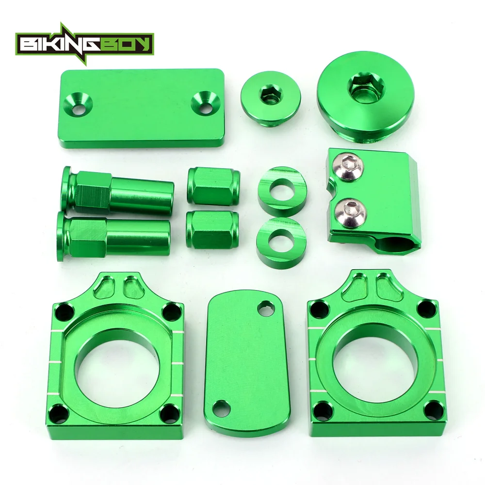 

BIKINGBOY Green CNC Aluminium Alloy MX Motocross Bling Kits Kit Set for Kawasaki KX250F KX 250 F 2004 2005 2006 2007 04-07