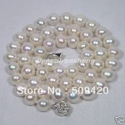 

Free ShippingAA+ 9MM WHITE FRESHWATER PEARL NECKLACE SILVER Clasp