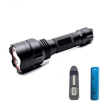 

Waterproof Outdoor Q5 Led Flashlight Torch Lamp Lanterna Flash Light Lampe with batteries and charger For Hunting Fishing
