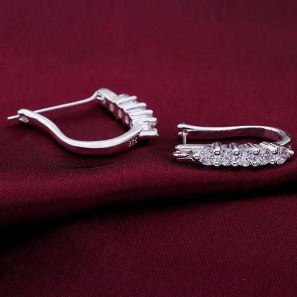 Высокое качество ювелирные изделия 925 ювелирные изделия посеребренные милые циркониевые серьги для женщин лучший подарок SMTE312