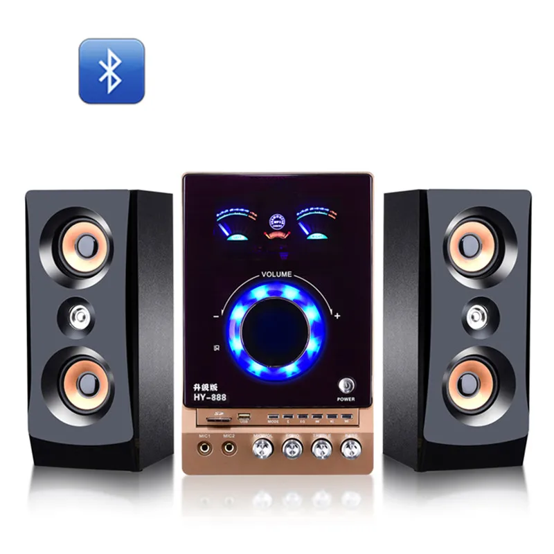 

2.1 multimedia hi-fi stereo color screen computer Bluetooth subwoofer speaker can be connected to card Microphone k song USB MP3