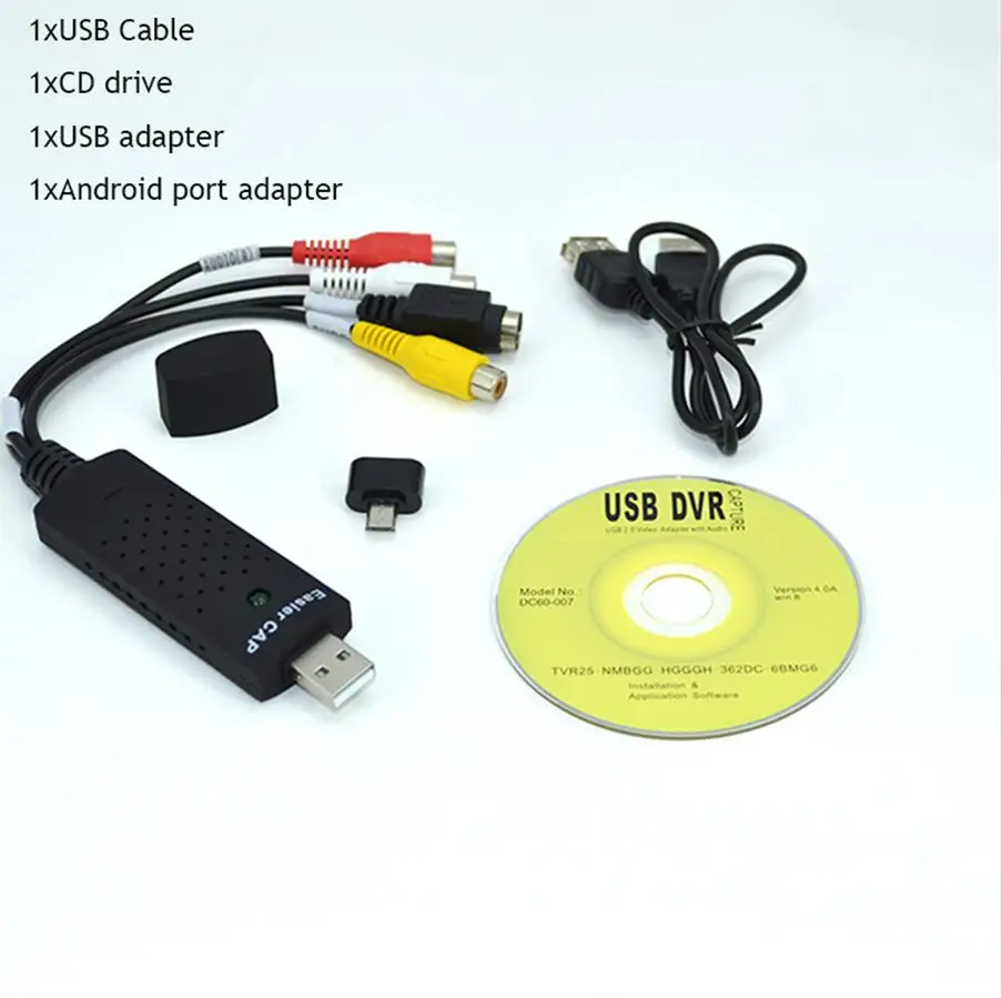 

New USB 2.0 EasierCAP UTV007 TV DVD VHS Video Capture Card Audio AV Easier Cap Adapter with OTG adapter support Android phone
