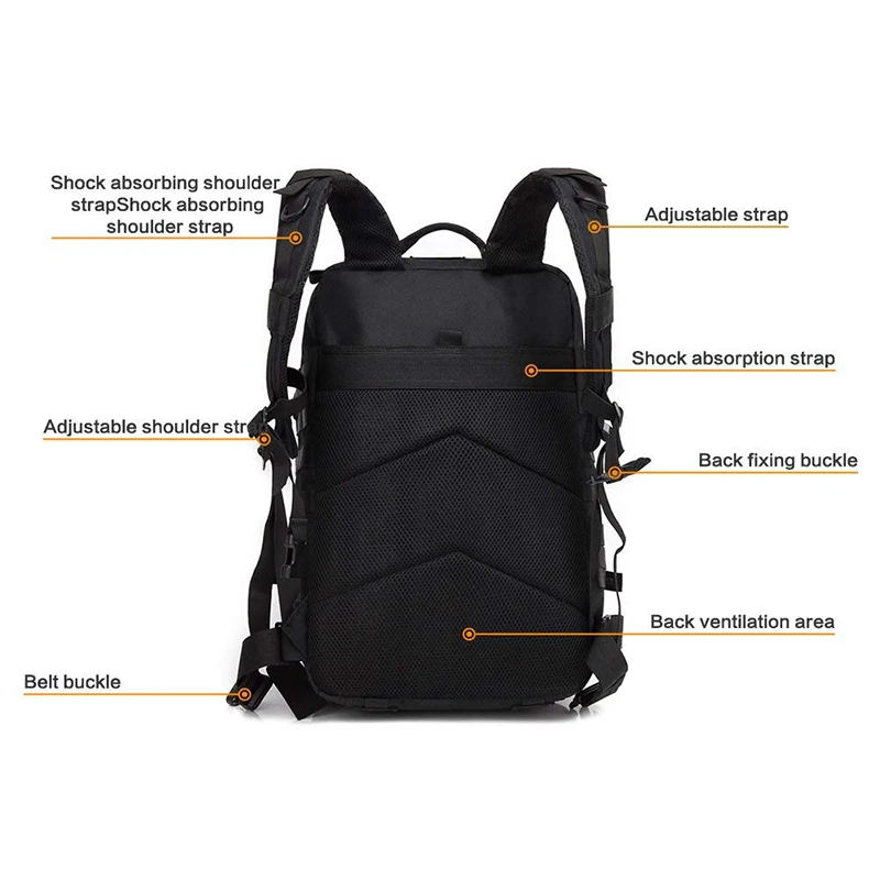 Bolsa de Ombro Molle para Escalada ao ar Atualizar Multifuncional Tático Mochila Bolsa Militar Estilingue Livre Caminhadas Acampamento 3 p 4 Mochilas escal.