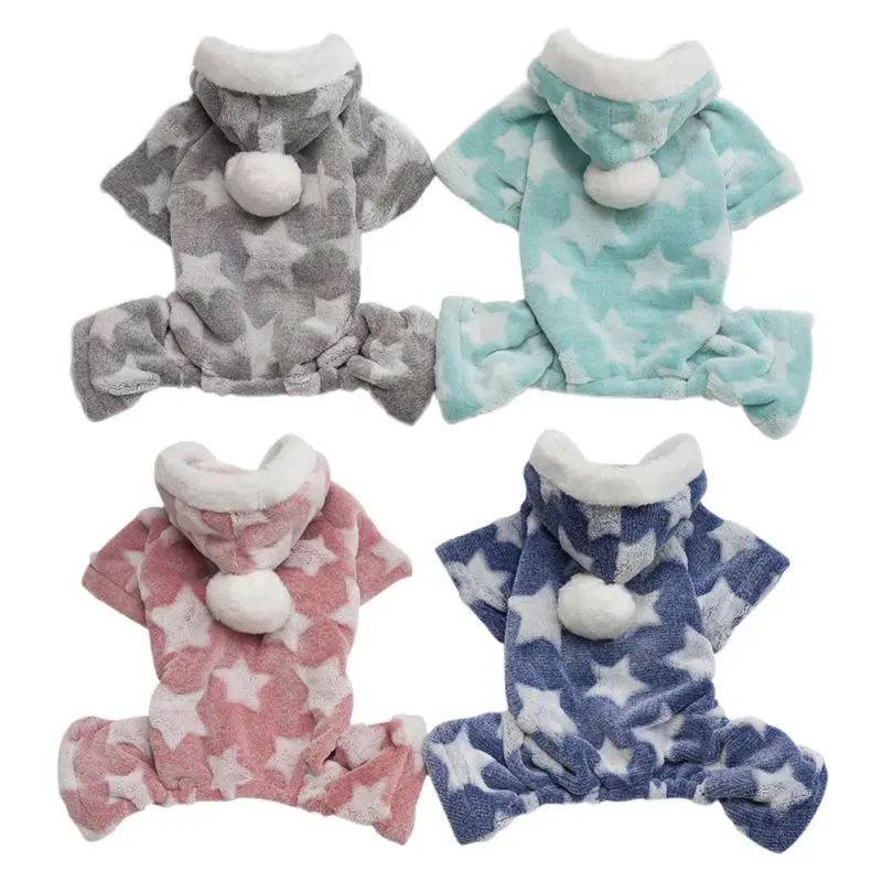 Pet Костюмы наряд маленькая одежда для собак пижамы для собак комбинезон осень-зима Одежда для собаки из флиса четыре ноги в тепле