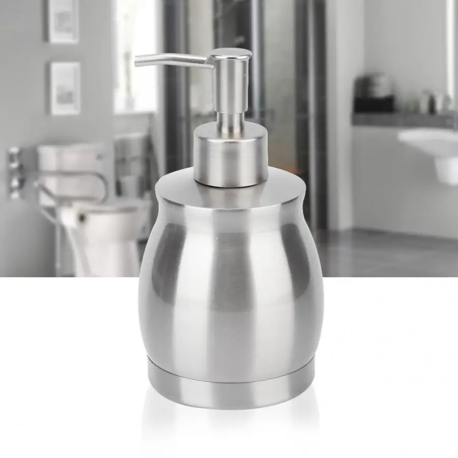 390ml Soap Dispenser Bathroom Manual Press-Type Stainless Steel Emulsion Soap Bottle for Bath/Washroom hand wash dispenser
