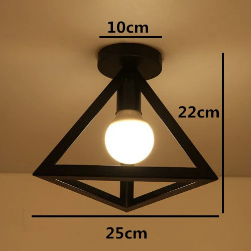 Винтажный потолочный светильник E27 s, железный черный потолочный светильник, ретро светильник в клетку, Кухонные светильники, светильник для дома, светильник ing - Цвет корпуса: E-style