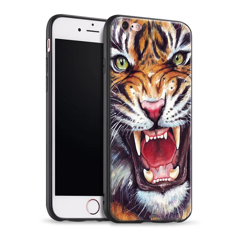 

Ferocious tiger Tpu Soft Silicone Phone Case Cover Shell For Apple iPhone 5 5s Se 6 6s 7 8 Plus X XR XS MAX