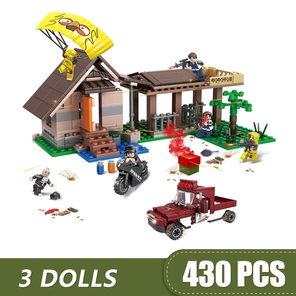 

430PCS Small Building Blocks Compatible with Legoe Game PUBG The Painan ambush action Toys for children girls boys Gift DIY