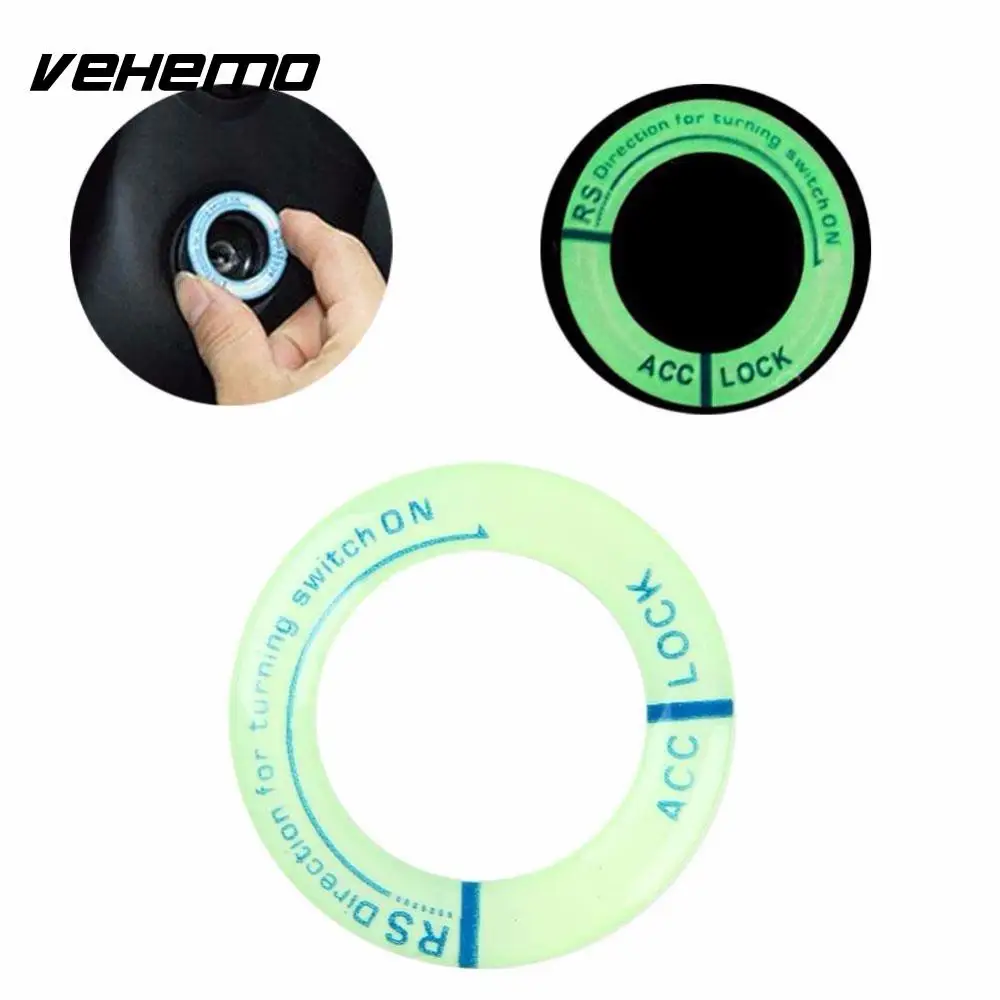 LED Luminous Car Ignition Switch Decoration Stickers Key Hole Key Ring
