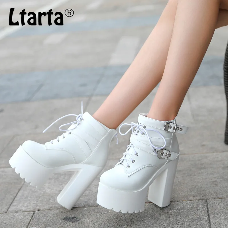 

LTARTA 2019 Fashion Winter Super Thick Bottom Fashion Boots Sexy High-heeled Women's Boots Nightclubs Warm Thick Boot ZYW-659-1