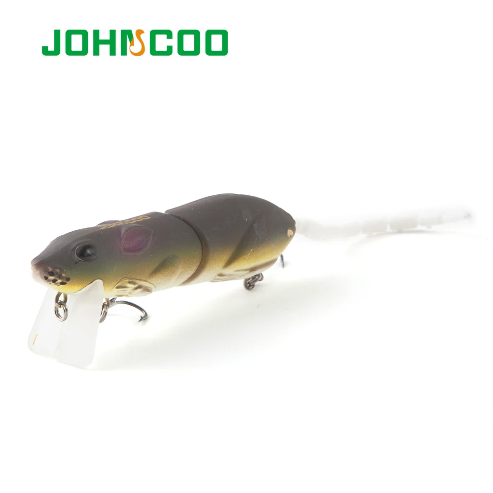 JOHNCOO 2 Segments Artificial Fishing Lure Plastic Mouse Lure 80mm 15.5g  Wobblers Crankbait Pike Bass Bionics Mouse Bait