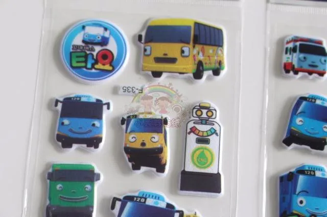 Лидер продаж 6 шт./компл. игрушка, маленький автобус от Tayo тег домашнего декора juguetes 3D футболка с декором в виде pegatinas infantiles детские наклейки в тетрадь