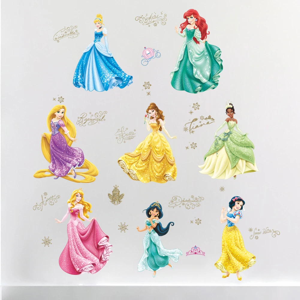 Lovely Princess series Wall Stickers For Kids Room Children Bedroom nursery PVC Wall decals Girl
