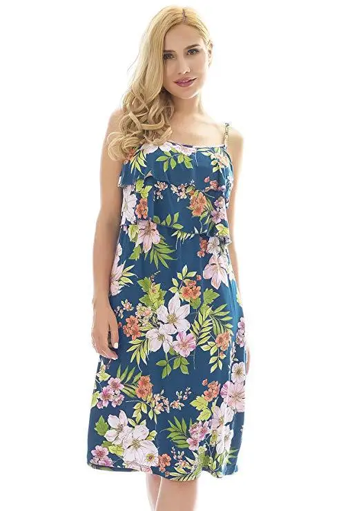 

2019 Spring and Summer New Printed fashion nursing dress for pregnant women Q0701