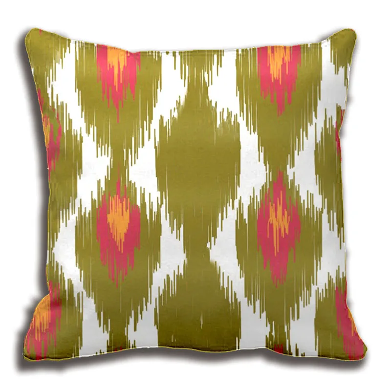 

Green Magenta Abstract Tribal Ikat Diamond Pattern Throw Pillow Decorative Cushion Cover Pillow Case Customize Gift By Lvsure