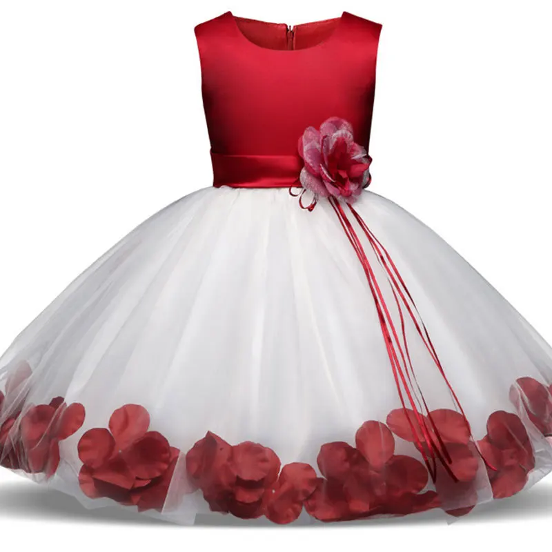 Brand New Flower Petals Dresses Girls Bridesmaid Elegant Dresses