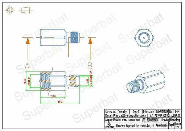 Superbat 5 шт. SMA-предприятию RF адаптер SMA женский Джек FME штекер прямой коаксиальный разъем