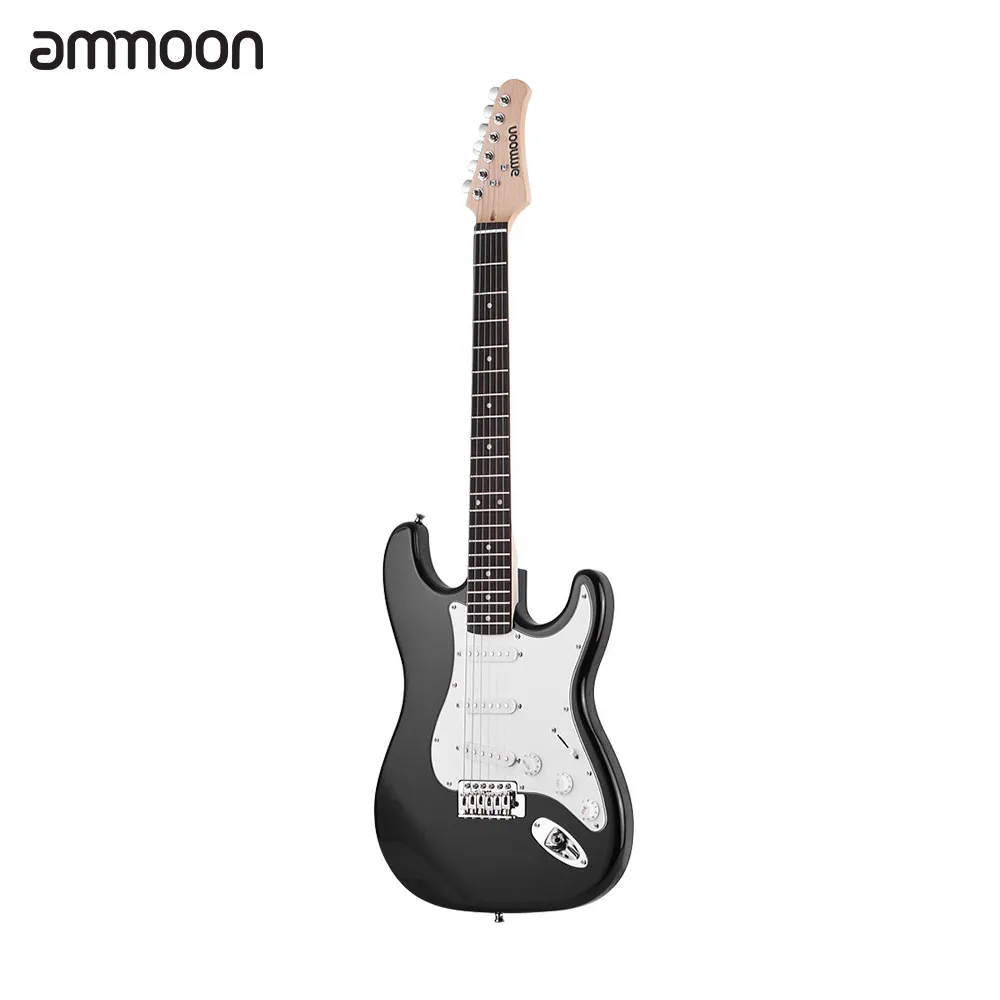 

ammoon Electric Guitar Right Hand Solid Wood Paulownia Body Maple Neck 21 Frets 6 String with Speaker Pitch Pipe Guitar Bag