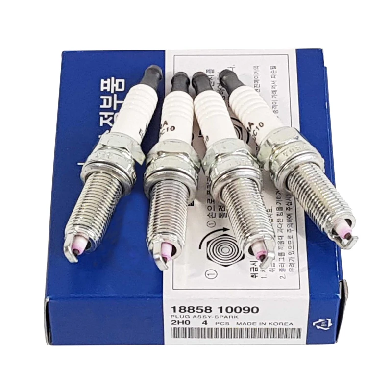 4 pcs New Spark Plug 18858 10090 fit KIA 2012 2017 Rio Pride HYUNDAI