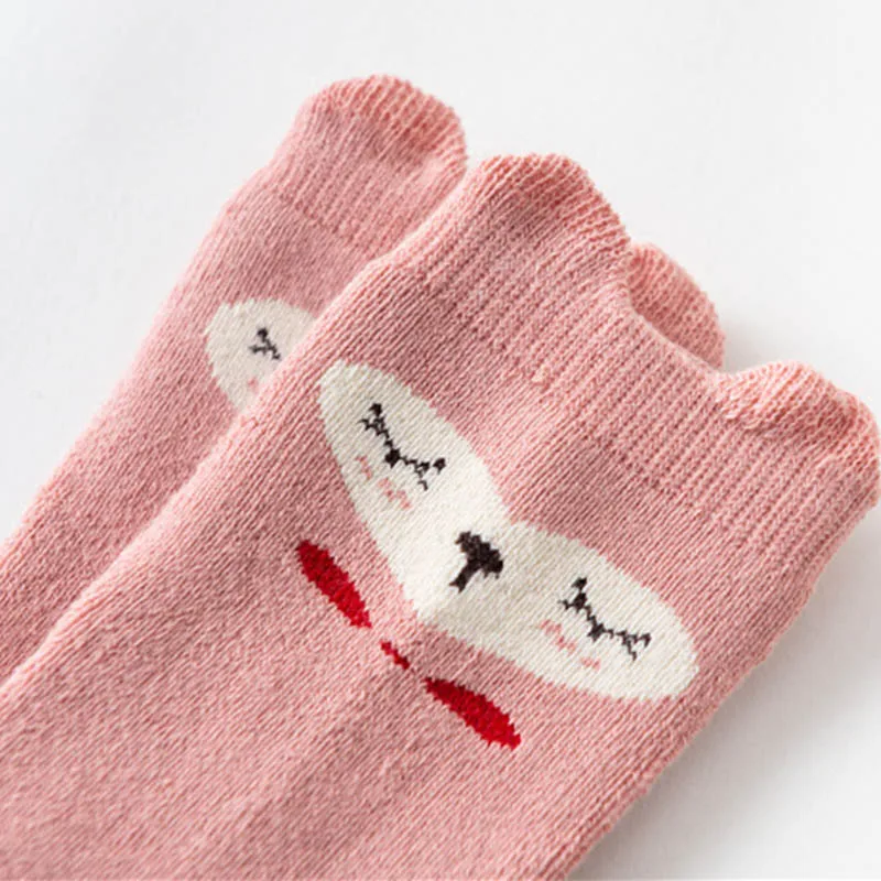 Мягкие хлопковые детские зимние носки для новорожденных Нескользящие гольфы для маленьких девочек Теплые и утолщенные детские махровые носки