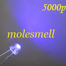 5000 шт./лот! 5 мм соломенная шляпа фиолетовый 5 мм светло-светодиод 5 ММ Strawhat uv/фиолетовый LED Большой/широкоугольный LED