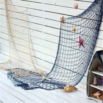 

Wedding Decoration 100*200cm Fishnet Hand-woven Net Hawaii Mermaid Party Baby Shower Mermaid Theme Birthday Party Supplies,W
