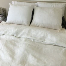 Настоящий белый стираный чистый льняной пододеяльник с пуговицами, французский пододеяльник, льняное постельное белье, пододеяльник для кровати, пододеяльник 7" x 83"
